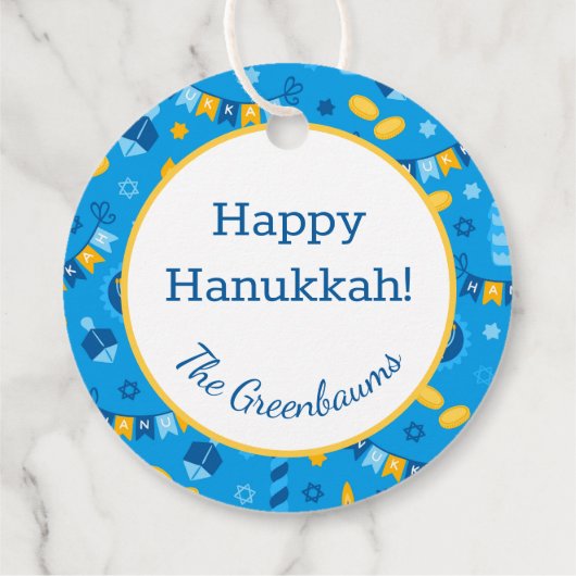 Hanukkah Dreidels Gift Label (Achterkant)