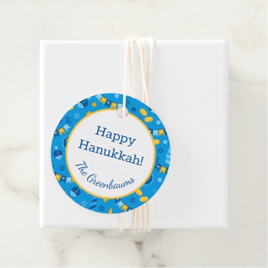Hanukkah Dreidels Gift Label (In situ)