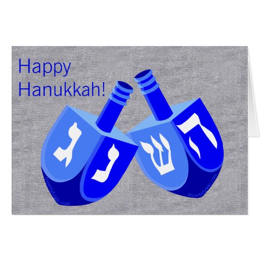 Hanukkah Dreidels in blauw en wit geweer voor kind (Voorkant Horizontaal)