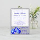 Hanukkah Dreidels in Blue Dreidel Song Party Kaart (Staand voorkant)