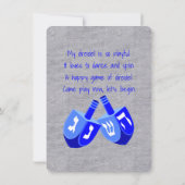 Hanukkah Dreidels in Blue Dreidel Song Party Kaart (Achterkant)