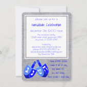 Hanukkah Dreidels in Blue Dreidel Song Party Kaart (Voorkant)