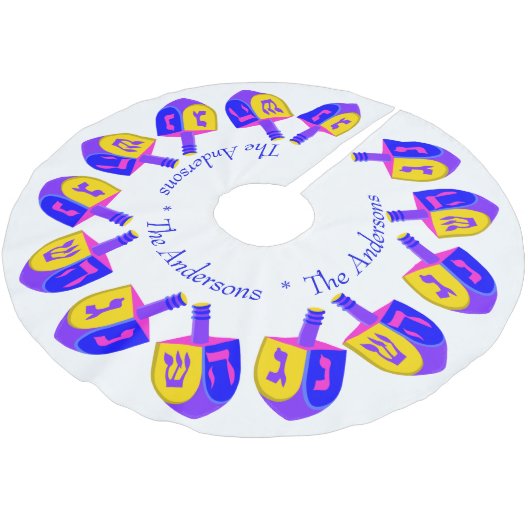 Hanukkah Dreidels Kleurrijke Chrismukkah Naam toev Kerstboom Rok (Gekanteld)