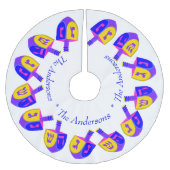 Hanukkah Dreidels Kleurrijke Chrismukkah Naam toev Kerstboom Rok (Voorkant)