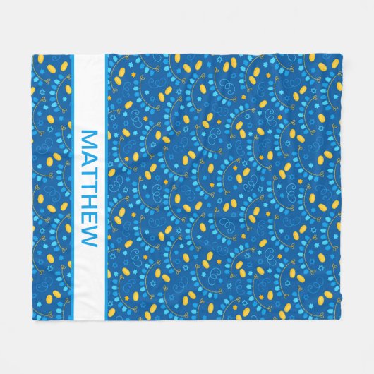 Hanukkah Dreidels Persoonlijke fleece Blanket Deken (Voorkant (Horizontaal))