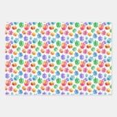 Hanukkah Dreidels Rainbow Waterverf Holiday Inpakpapier Vel (Voorkant 3)