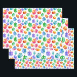Hanukkah Dreidels Rainbow Waterverf Holiday Inpakpapier Vel<br><div class="desc">Hanukkah Dreidels Rainbow Waterverf Holiday Pattern. Chanoeka droidels in de waterverf van de regenboog in meerdere kleuren.</div>