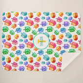 Hanukkah Dreidels Rainbow Waterverf Holiday Sherpa Deken (Voorkant (horizontaal))