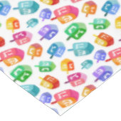 Hanukkah Dreidels Rainbow Waterverf Holiday Tafelkleed (Gekanteld)