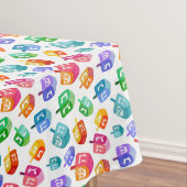 Hanukkah Dreidels Rainbow Waterverf Holiday Tafelkleed (Voorbeeld)