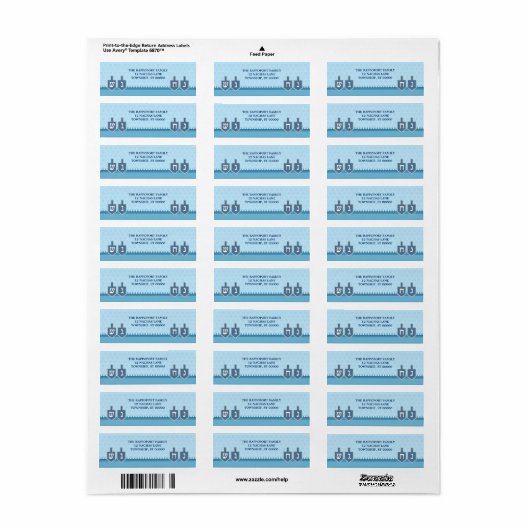 Hanukkah Dreidels Return Address Label (Full Sheet)