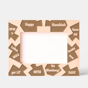 Hanukkah Dreidels Say Gegraveerde Lijstjes