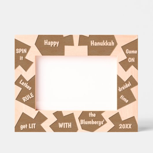 Hanukkah Dreidels Say Gegraveerde Lijstjes (Voorkant)