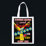 Hanukkah Dreidels Spinning Grocery Bag Boodschappentas<br><div class="desc">Hanukkah Dreidels Spinning, witte 2-zijdige tas. Alle ontwerpelementen kunnen worden bewerkt. Alle bewerkbare tekst kan worden verwijderd en vervangen door uw eigen bericht. Gebruik uw favoriete lettertype, kleur, grootte en stijl. Gelukkige Chanoeka/Chanoeka! Stijl: Herbruikbare Tas Ga groen en red de planeet met onze herbruikbare boodschappentas! Gemaakt met een lichtgewicht polyester...</div>