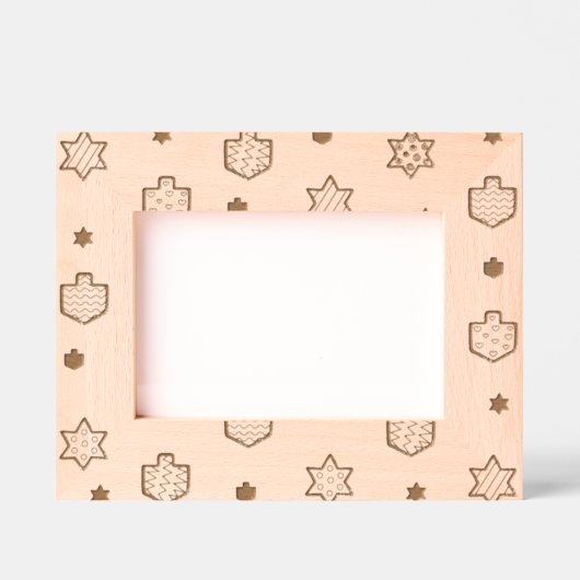 Hanukkah Dreidels & Stars Gegraveerde Lijstjes (Voorkant)