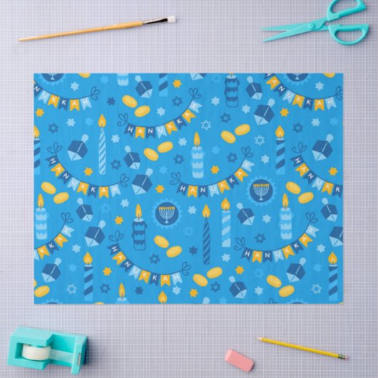 Hanukkah Dreidels Tissuepapier (Craft)