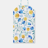 Hanukkah Driedel Gelt Waterverf Holiday Cadeaulabel (Achterkant)