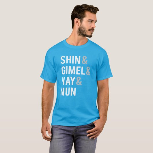 Hanukkah Driedel Shin Gimel Hay Nun T-shirt (Voorkant volledig)
