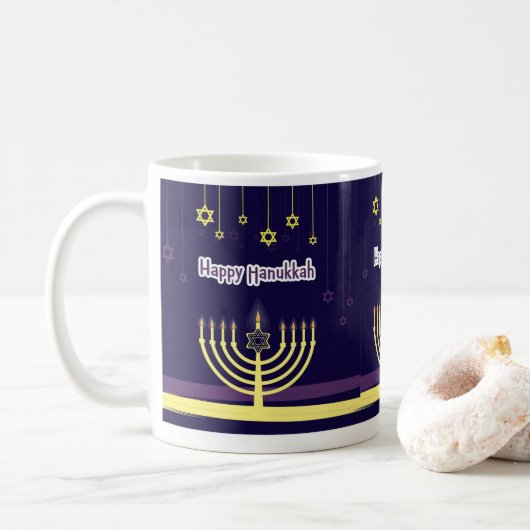 Hanukkah Drinkware Mok voor vakantieseizoen (Met donut)