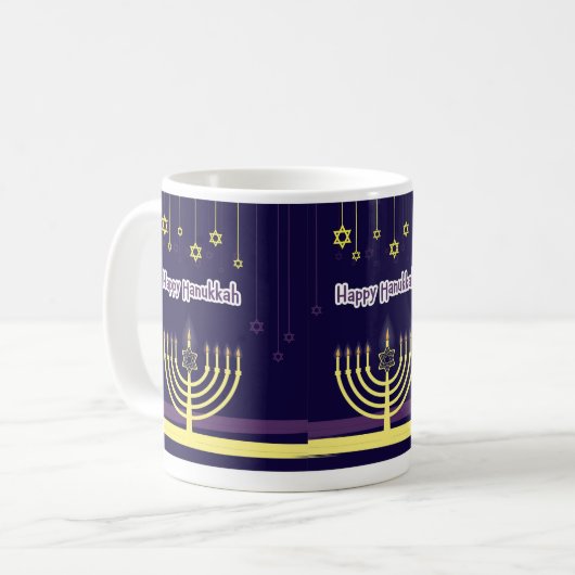 Hanukkah Drinkware Mok voor vakantieseizoen (Voorkant links)