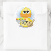 Hanukkah Duck Ronde Sticker (Tas)