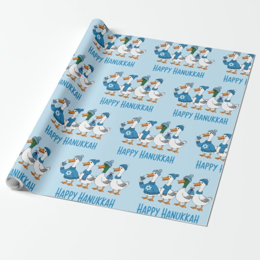 Hanukkah Ducks  Cadeaupapier (Uitgerold)