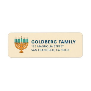 Hanukkah   Eenvoudige en moderne kaarsengroet Etiket