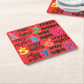 Hanukkah Eight Crazy Nights Red Kartonnen Onderzetters (Schuin)