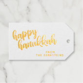 Hanukkah Elegant minimalistisch script op maat Cadeaulabels (Voorkant (horizontaal))