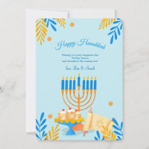 Hanukkah Elementen Vakantie Wenskaart Feestdagenkaart
