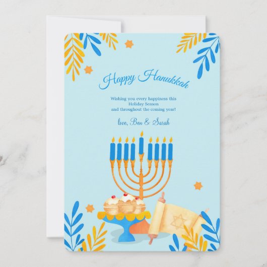 Hanukkah Elements Vakantie Groeten Kaart (Voorkant)