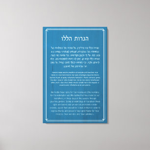 Hanukkah en Hanerot Halalu Hanukkah Prayer Canvas Afdruk