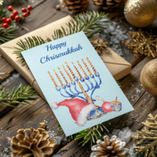 Hanukkah en Kerstmis Chrismukkah Feestdagenkaart