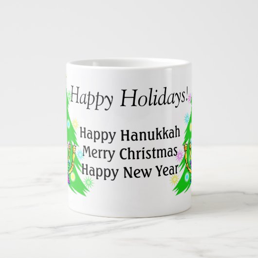 Hanukkah en Kerstmis Together Coffee-Mok Grote Koffiekop (Voorkant)