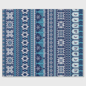 Hanukkah Fair Isle Faux Knit Sweater Cadeaupapier (Vlak)