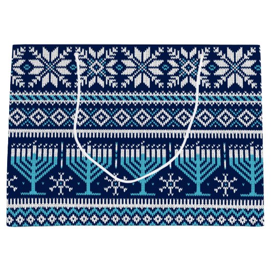 Hanukkah Fair Isle Faux Knit Sweater Groot Cadeauzakje (Voorkant)