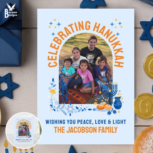 HANUKKAH FAMILIE  foto Bedankkaart