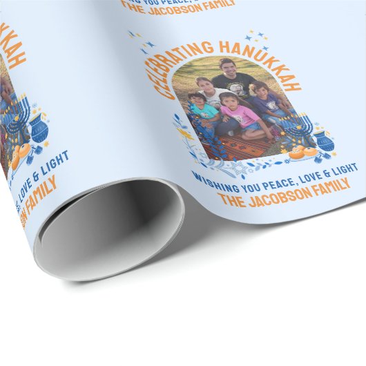 HANUKKAH FAMILIE  foto Cadeaupapier (Rol Hoek)