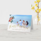 Hanukkah Familie Foto Zoete Granaatappel Kaart (Gele Bloem)