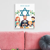 Hanukkah familie maaltijd canvas kunst (Insitu (Woonkamer))