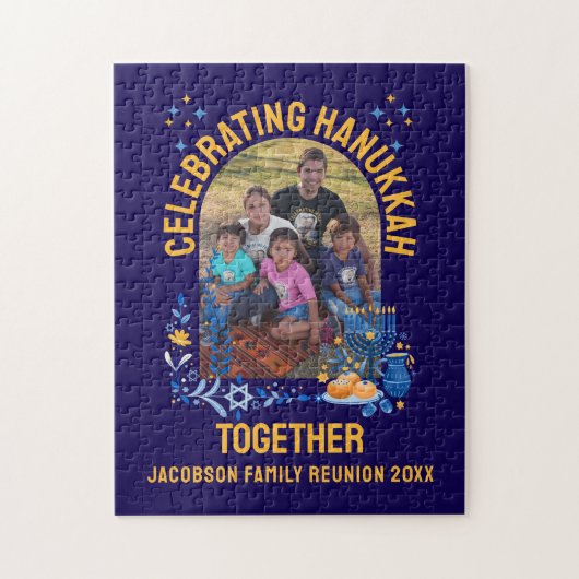  HANUKKAH FAMILIE REÜNIE Souvenir Legpuzzel (Verticaal)