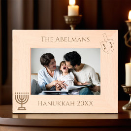 Hanukkah Familieportret Gegraveerde Lijstjes