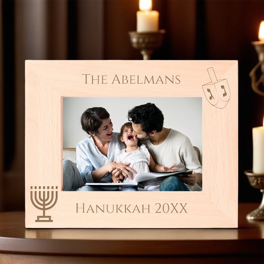 Hanukkah Familieportret Gegraveerde Lijstjes