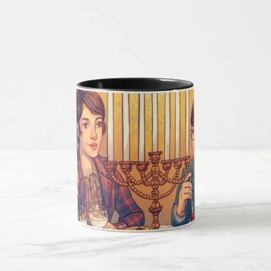 Hanukkah Family Meal Mug Mok (Midden)