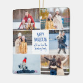 Hanukkah Family Photo Collage Cute Custom 2 Sided Keramisch Ornament (Links)