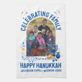 HANUKKAH FAMILY REUNION Aangepaste Fotonaam Chanoe Theedoek (Verticaal)