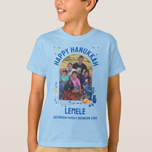 HANUKKAH FAMILY REUNION Custom LEMELE Kinder T-shirt (Voorkant)