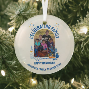 HANUKKAH FAMILY REUNION  foto Glas Ornament