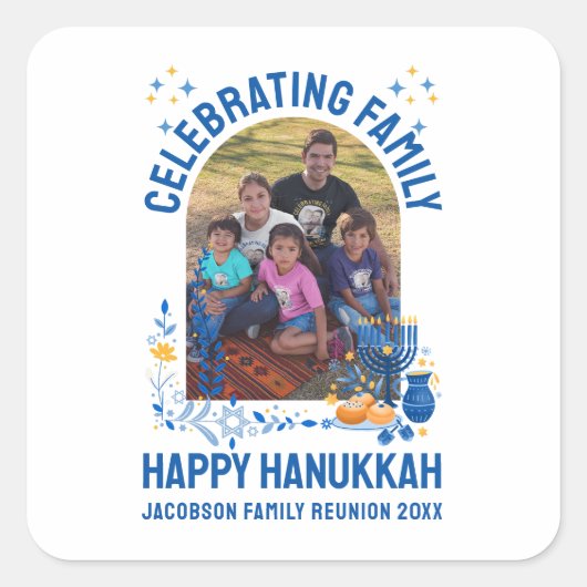 HANUKKAH FAMILY REUNION foto Vierkante Sticker (Voorkant)