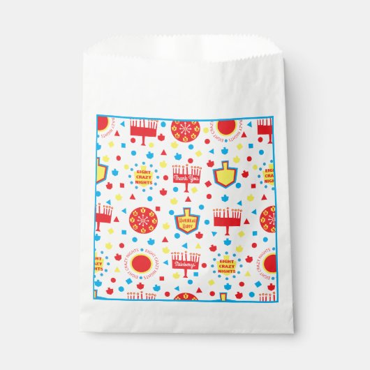 Hanukkah Favor Bag COLORFUL 8 CRAZY NIGHTS Bedankzakje (Voorkant)